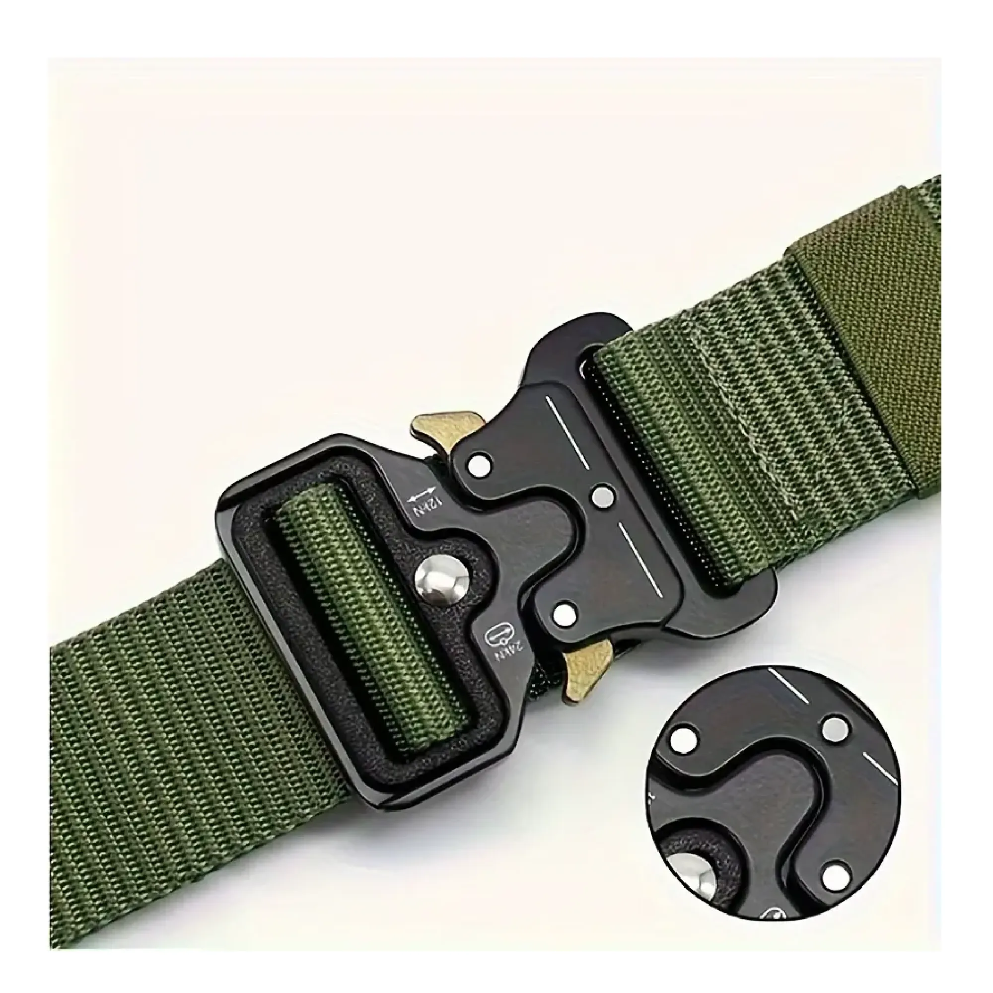 Unisex Tactical Belt Solid Color Canvas Nylon Belt Quick Release Buckle Adjustable Waistband Casual Jeans Pants Belts For Women & Men