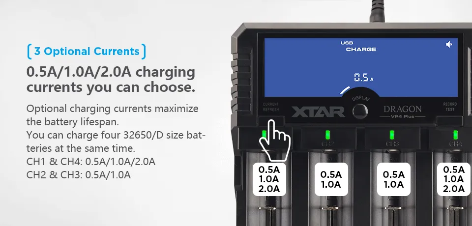 XTAR VP4 Plus Dragon 4-Bay Battery Charger